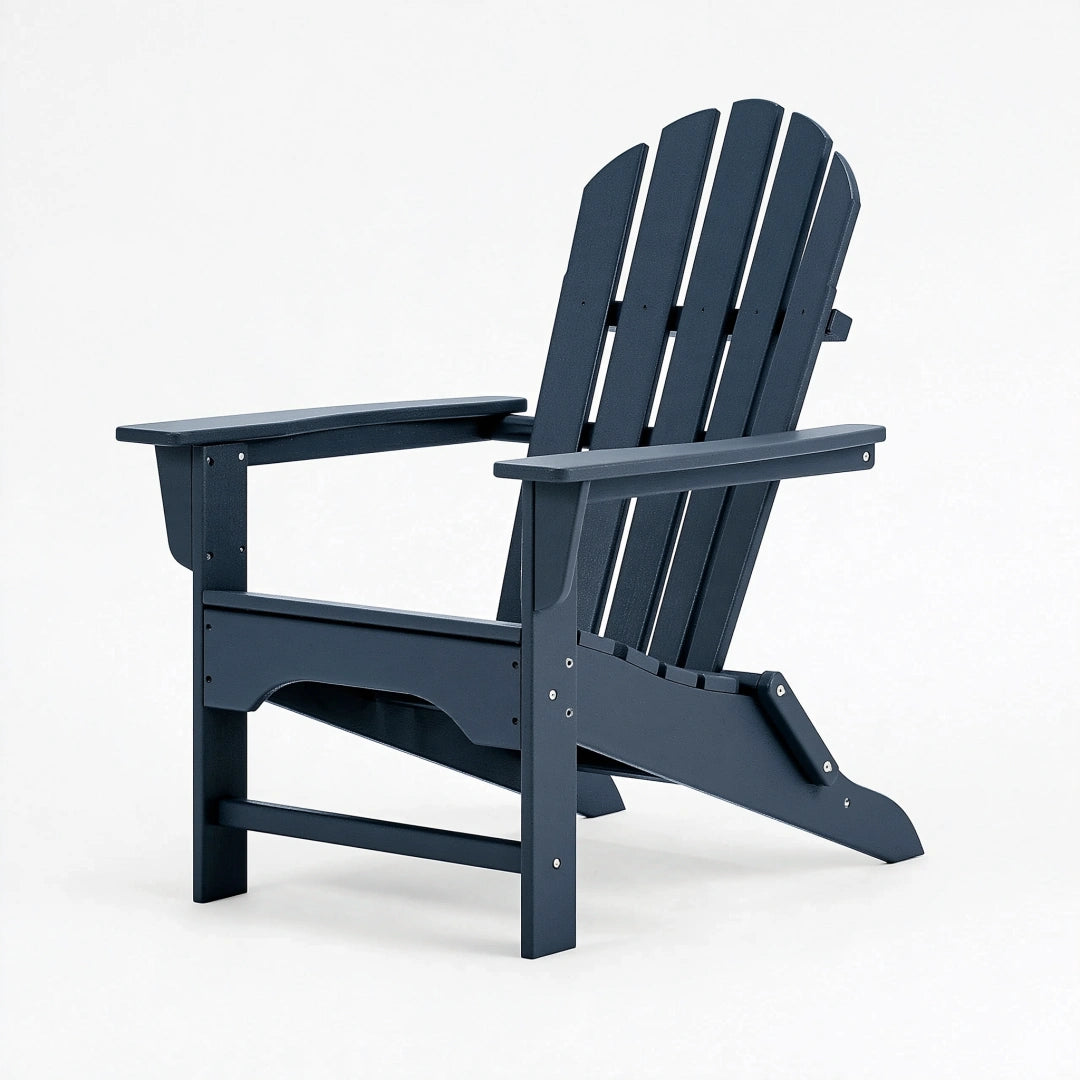 Adirondack Gartenstuhl 83 x 76 x 97 cm aus Kunststoff dunkelblau mit breiten Armlehnen
