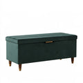 Sitzbank mit Stauraum 100 x 40 x 45 cm Samt Dunkelgrün - gepolstert