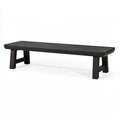 Sitzbank 180 x 35 x 45 cm Holz Schwarz mit Lattenfläche