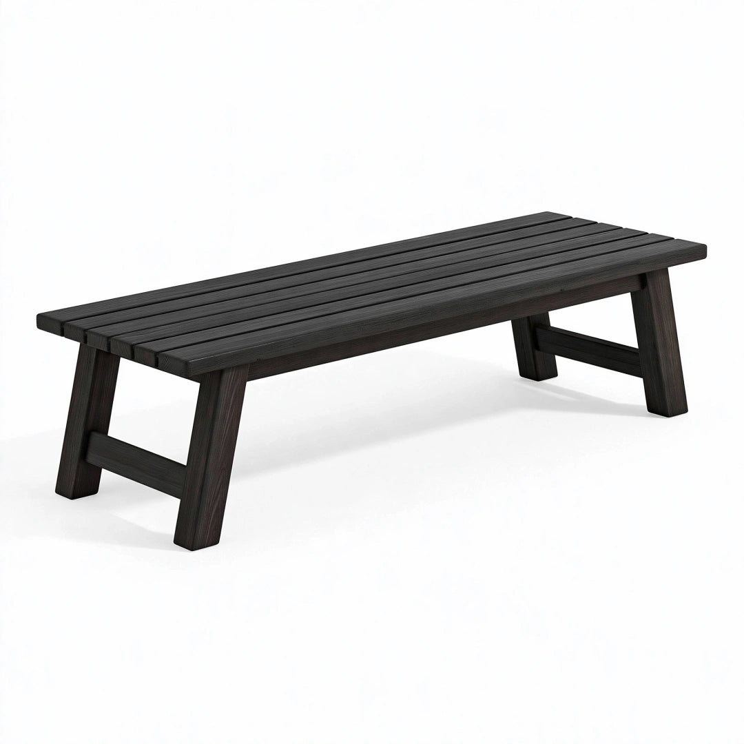 Gartenbank 180 cm dunkelbraunes Holz mit Lattenoptik