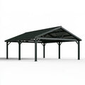 Carport 600 x 500 x 320 cm aus Metall Schwarz Anthrazit mit Satteldach für Fahrzeuge