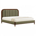 Polsterbett 160 x 200 cm Stoff Beige mit gepolstertem Kopfteil für Schlafzimmer