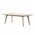 Esstisch 180 x 90 x 75 cm Holz Weiß/Natur - rechteckiger Tisch im skandinavischen Stil