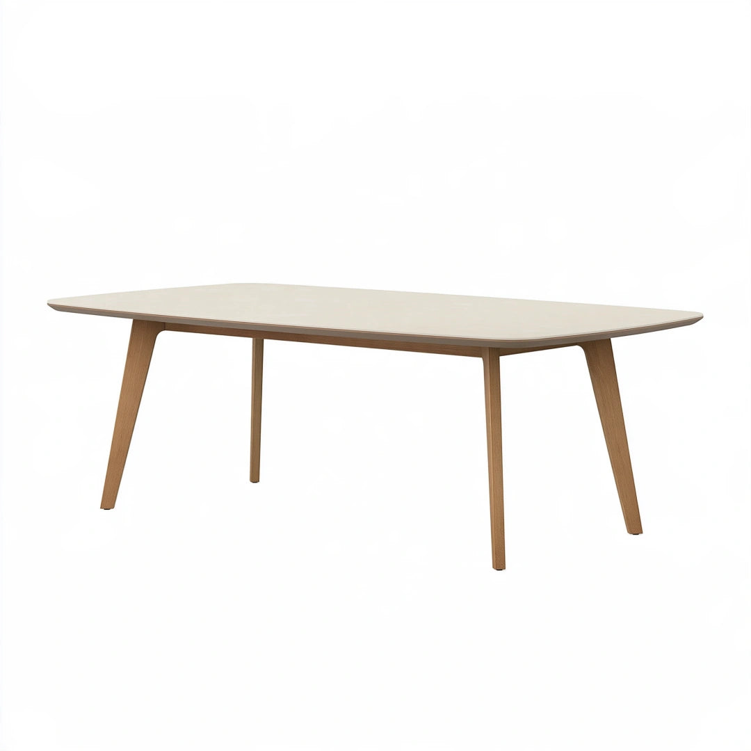 Esstisch 180 x 90 x 75 cm Holz Weiß/Natur - rechteckiger Tisch im skandinavischen Stil