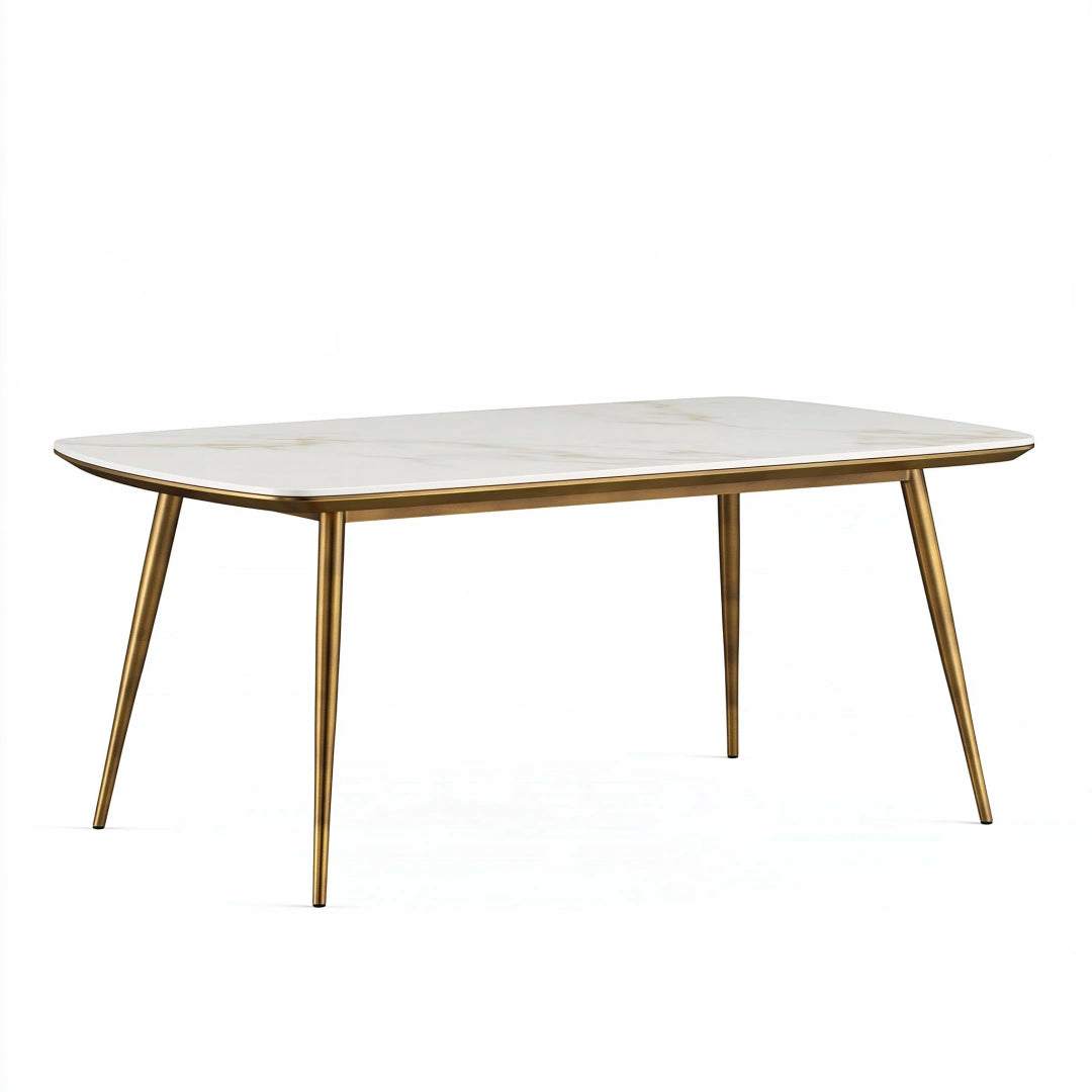 Esstisch 180 x 100 x 75 cm in Creme und Naturbraun mit ovaler Tischplatte und geriffeltem Holzfuß
