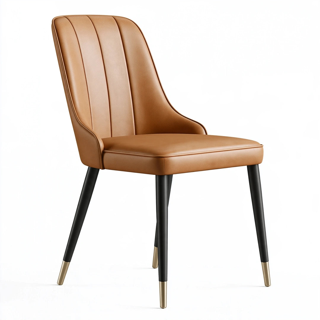 Esszimmerstuhl 58 x 50 x 89 cm Kunstleder Cognac Schwarz gepolstert modern